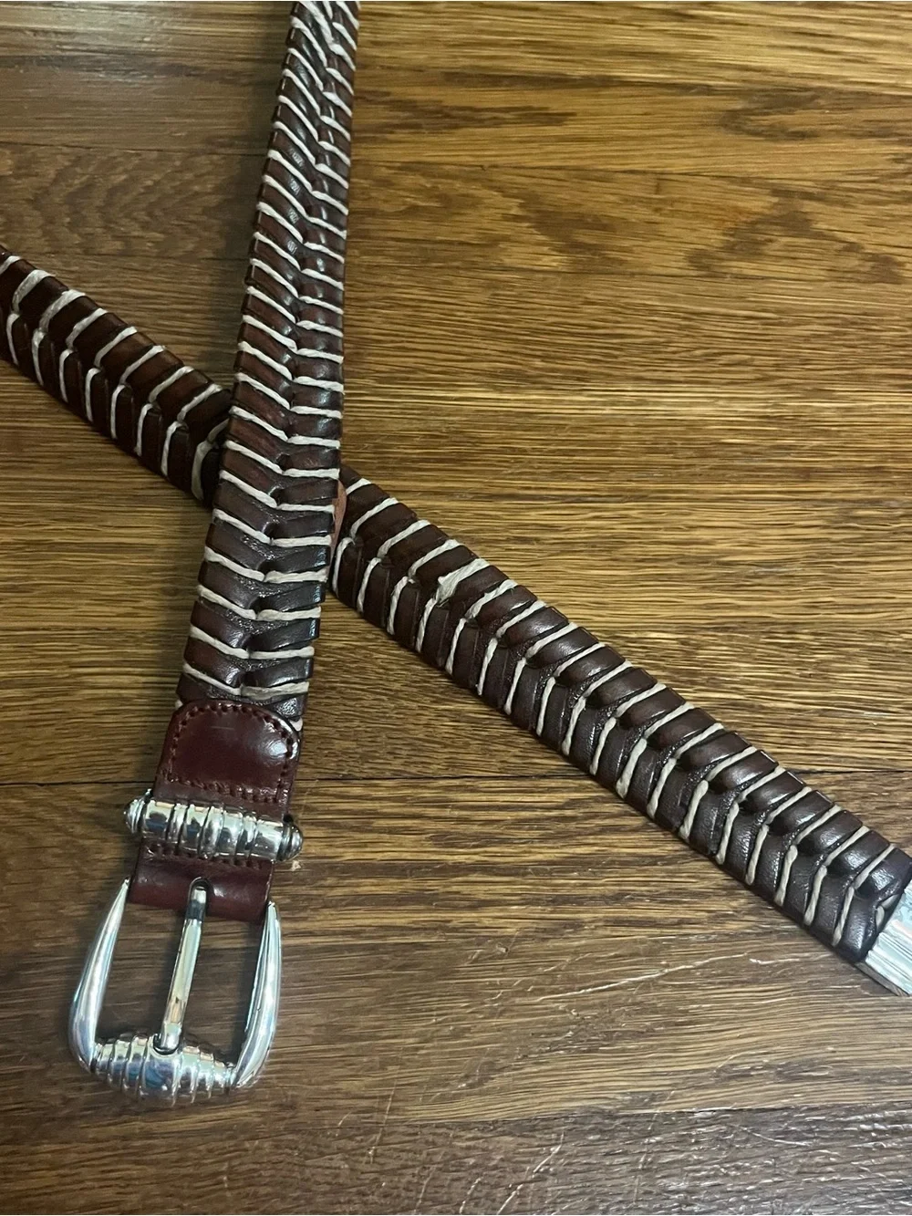 Tommy Bahama woven leather belt Spain 36 preppy coastal